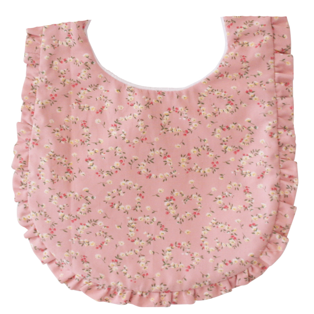 Ruffle Edge Bib - Posy Heart