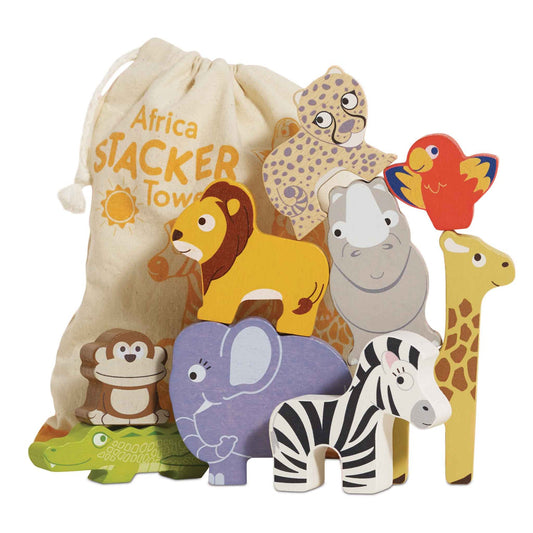 Safari Stacking Animals & Bag