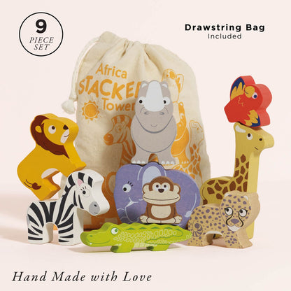 Safari Stacking Animals & Bag