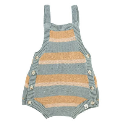 Blue Stripe Country Club Knitted Bubble Romper
