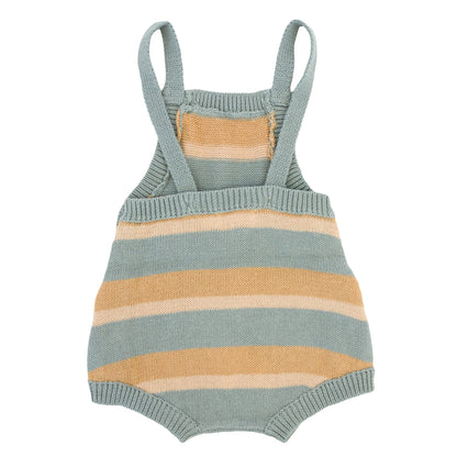 Blue Stripe Country Club Knitted Bubble Romper
