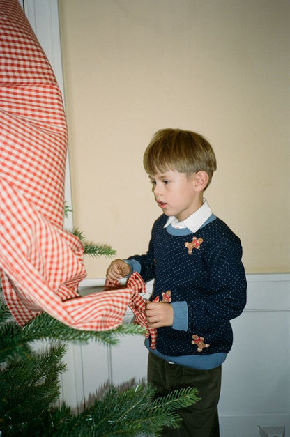 Holger Sweater Navy Gingerbread