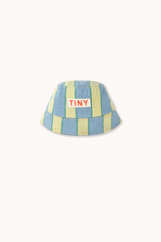 Retro Stripes Bucket Hat Light Wash Denim