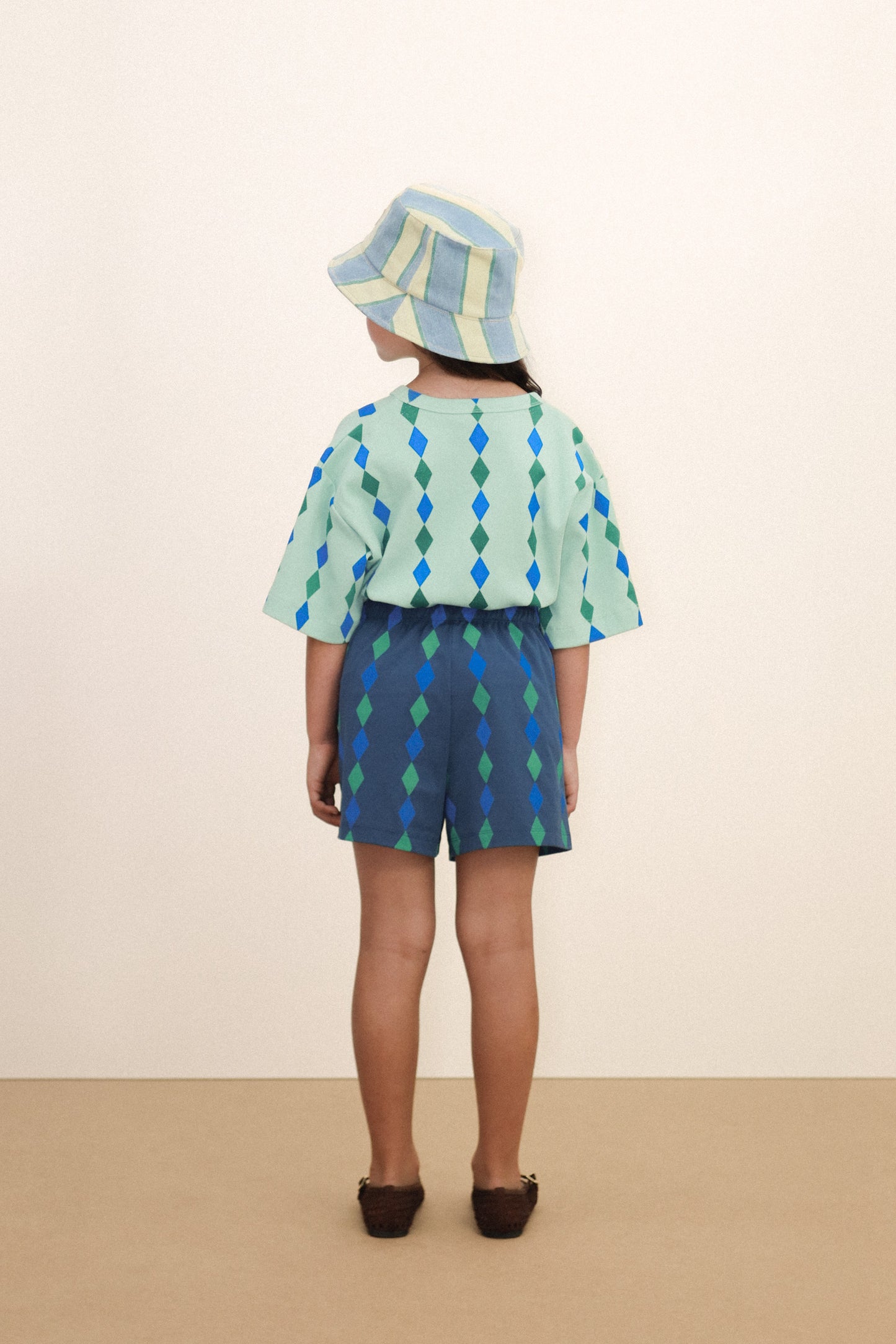 Retro Stripes Bucket Hat Light Wash Denim