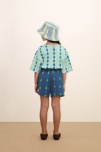 Retro Stripes Bucket Hat Light Wash Denim