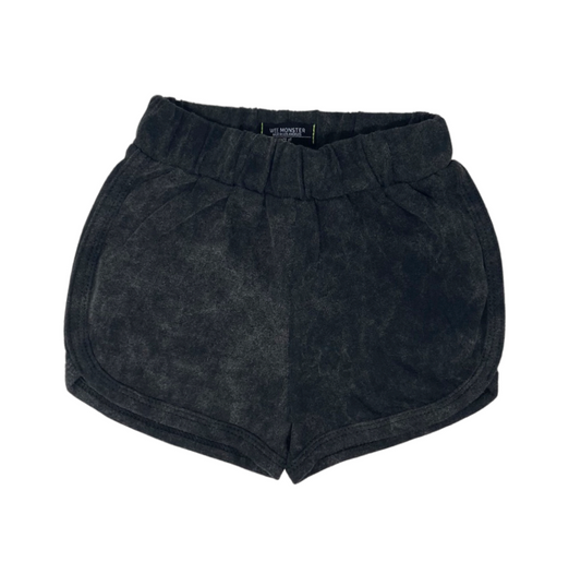 Black Mineral Wash Short Shorts