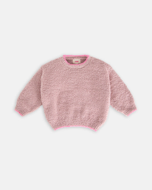 Fuzzy Boxy Sweater - Ash Rose