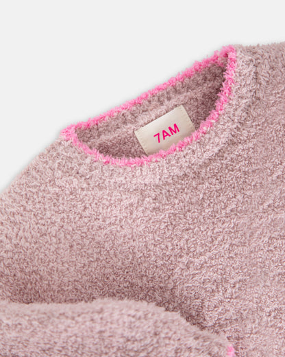 Fuzzy Boxy Sweater - Ash Rose