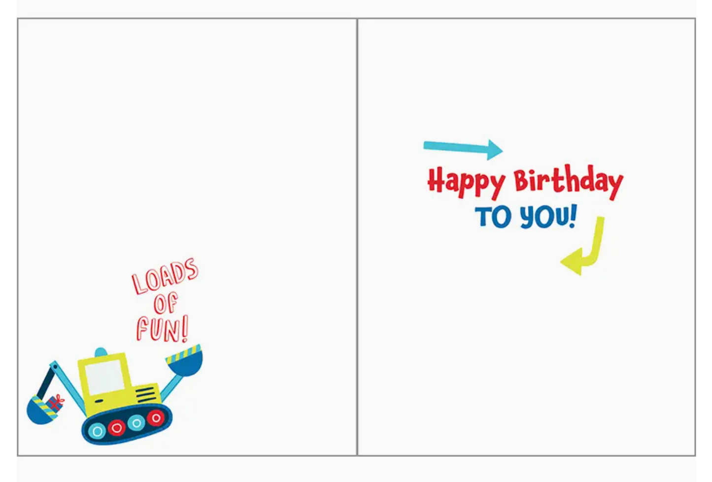 Construction Truck Birthday Card