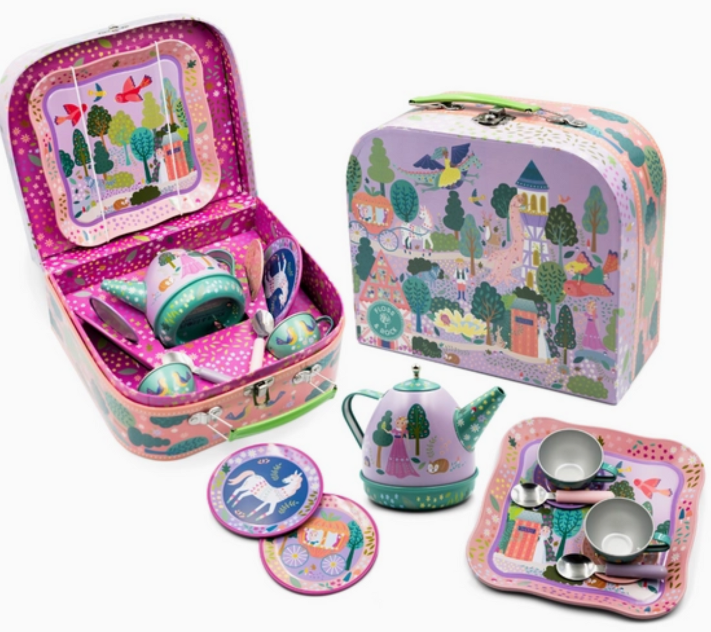 Fairy Tale 11pc Musical Tin Tea Set