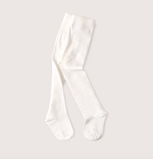 Fine Knit Baby Girl Tights - Natural