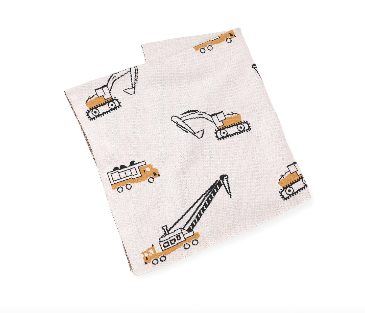 Trucks - Organic Cotton Jacquard Sweater Knit Baby Blanket
