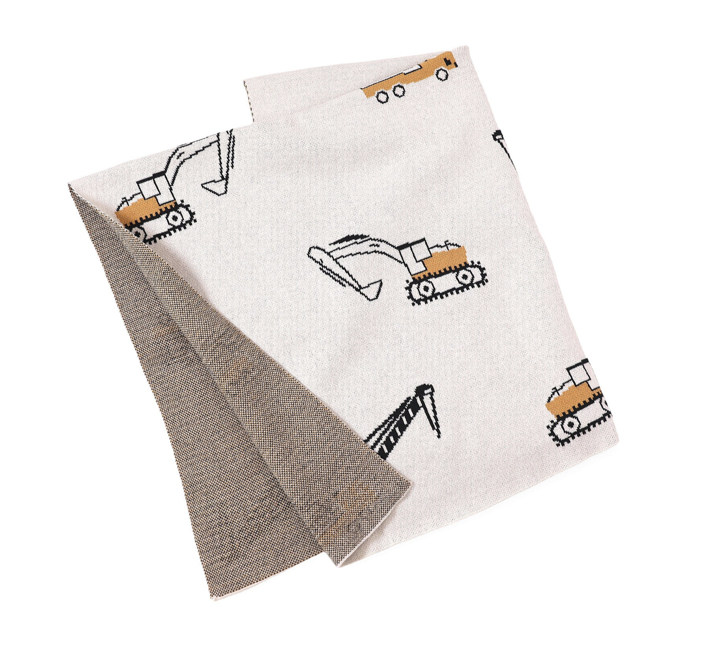 Trucks - Organic Cotton Jacquard Sweater Knit Baby Blanket