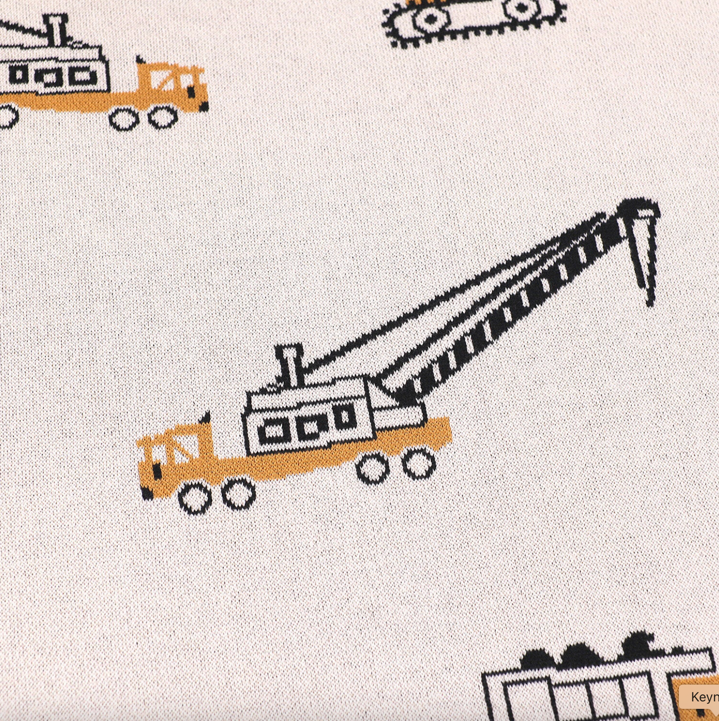 Trucks - Organic Cotton Jacquard Sweater Knit Baby Blanket