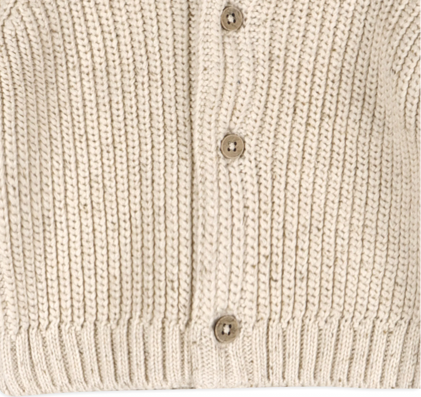 Classic Chunky Knit Button Sweater Cardigan - Speckled Linen