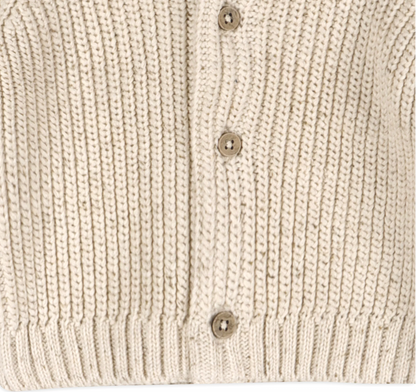 Classic Chunky Knit Button Sweater Cardigan - Speckled Linen