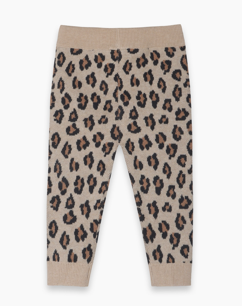 Leopard Jacquard Knit Baby Pocket Pants - Oatmeal Heather