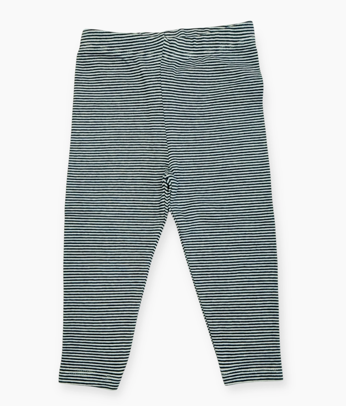 Rib Knit Strip Baby Legging Pants - Navy Blue Stripe