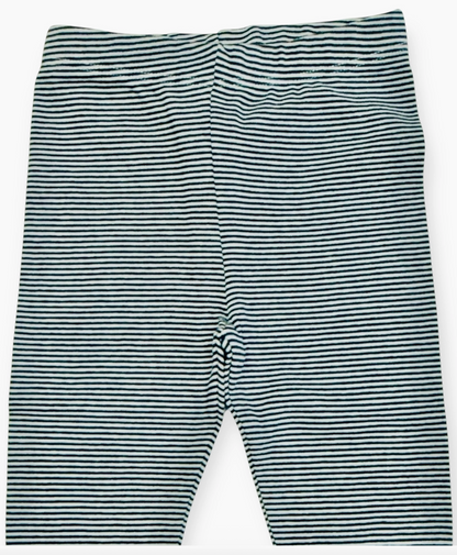 Rib Knit Strip Baby Legging Pants - Navy Blue Stripe