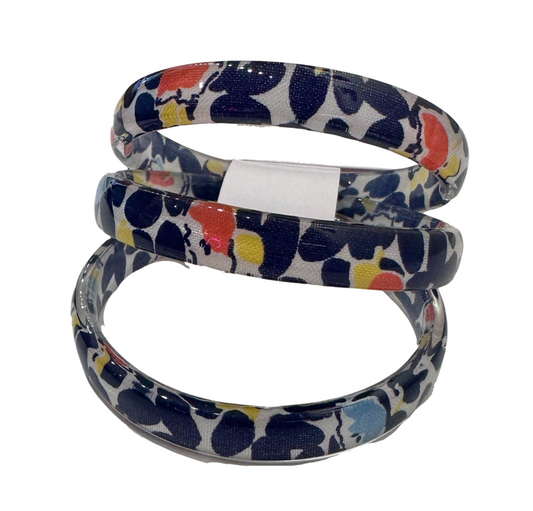 Navy Orchid Print Bangles