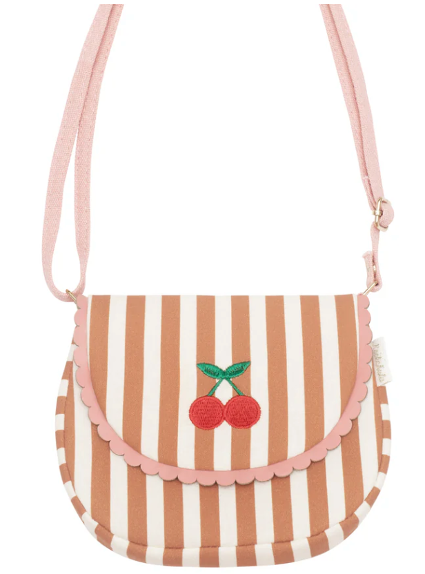 Stripy Cherry Scallop Bag