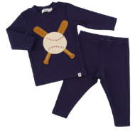 Terry Baseball Navy- Two Piece Set