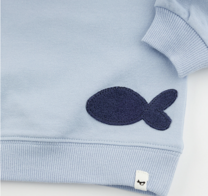 Charlie Sweatshirt Fish- Periwinkle