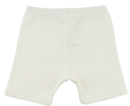 Wide Rib Biker Short - Cream