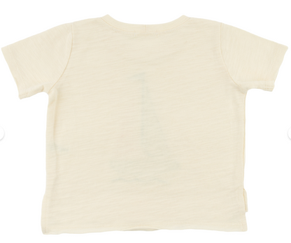 Sailboat Raw Edge Short Sleeve T Shirt