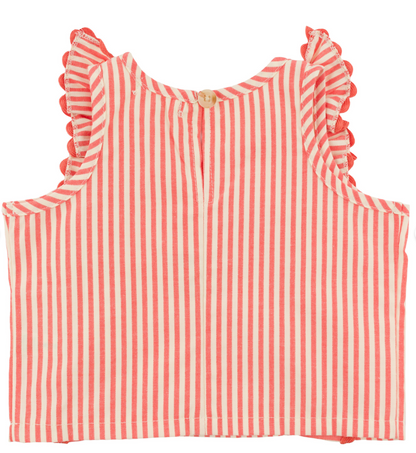 Cabana Lola Blouse Millie Ruffle- Faded Red