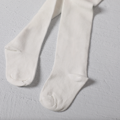 Fine Knit Baby Girl Tights - Natural