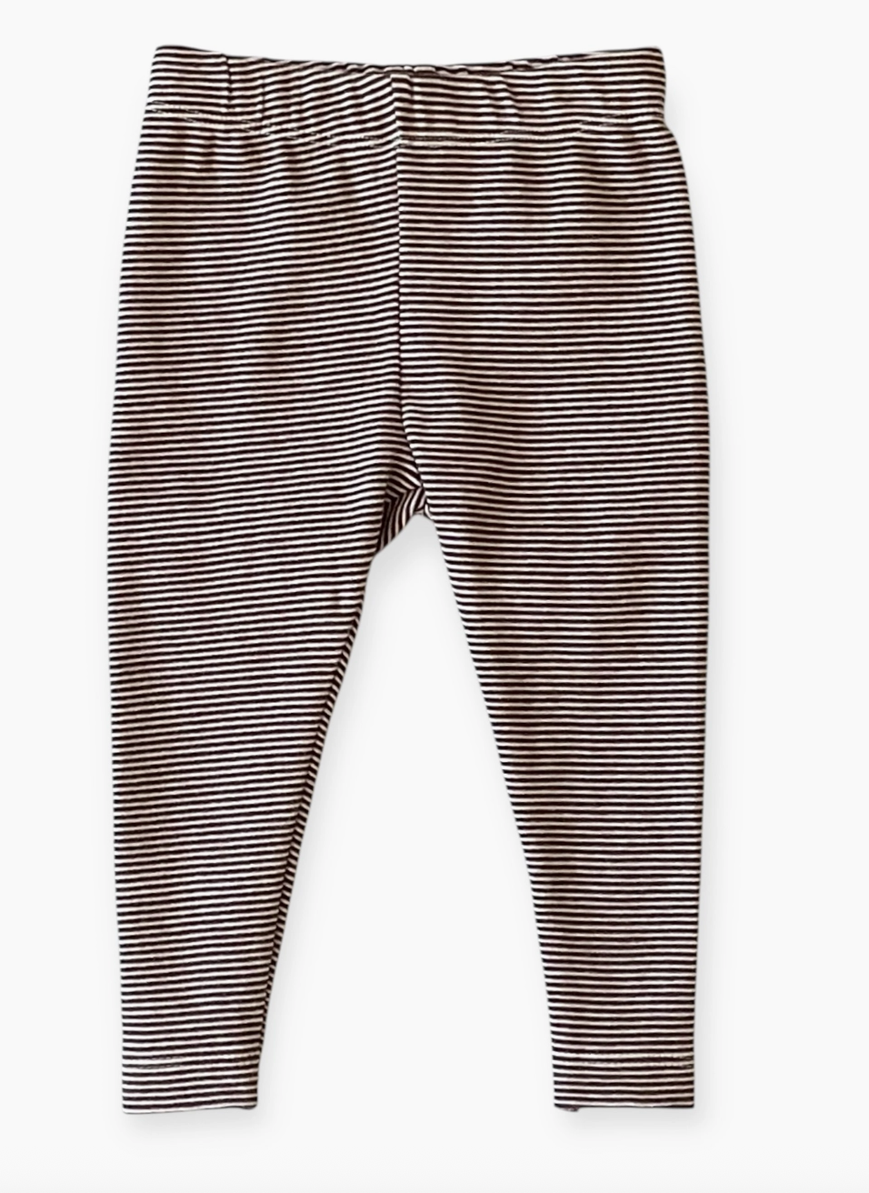 Rib Knit Stripe Baby Legging Pants - Dark Brown Stripe
