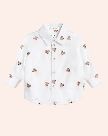 Long Sleeve Huxbear Button Up Crisp White