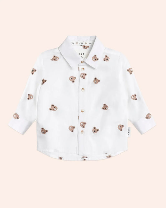 Long Sleeve Huxbear Button Up Crisp White