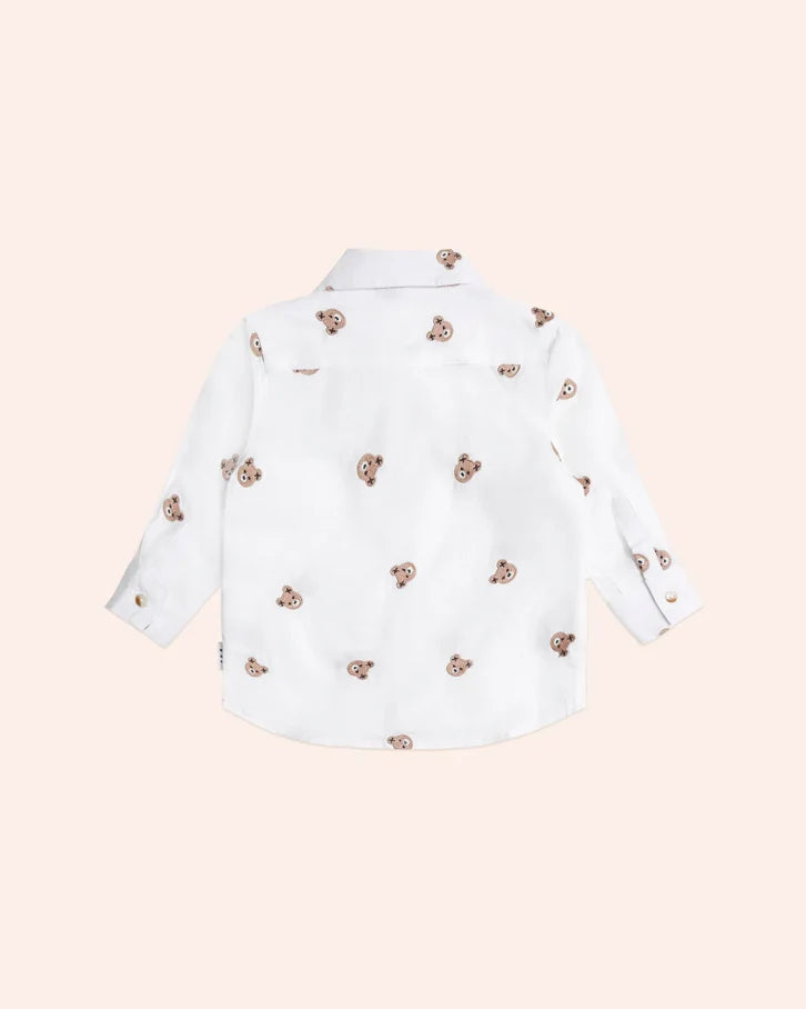 Long Sleeve Huxbear Button Up Crisp White