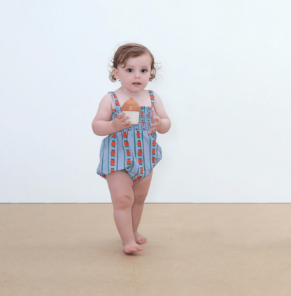 Rose Pattern Body Washed Blue