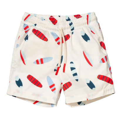 UPF 50+ Recycled Fishing Net Surfboards Kid Swim Trunk