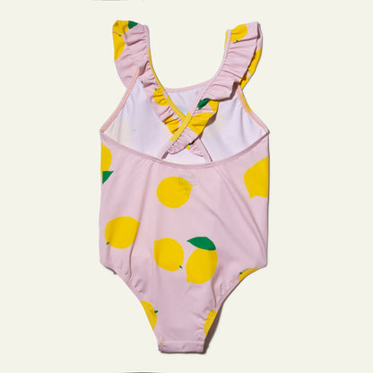Recycled Swim Lemons Kid Ruffle One Piece