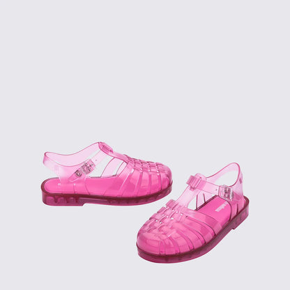 Mini Melissa Possession Jelly Sandal in Transparent Pink