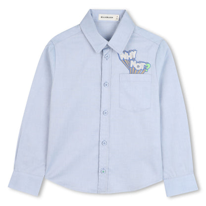 Boys Why Not Button Down Shirt-Pale Blue