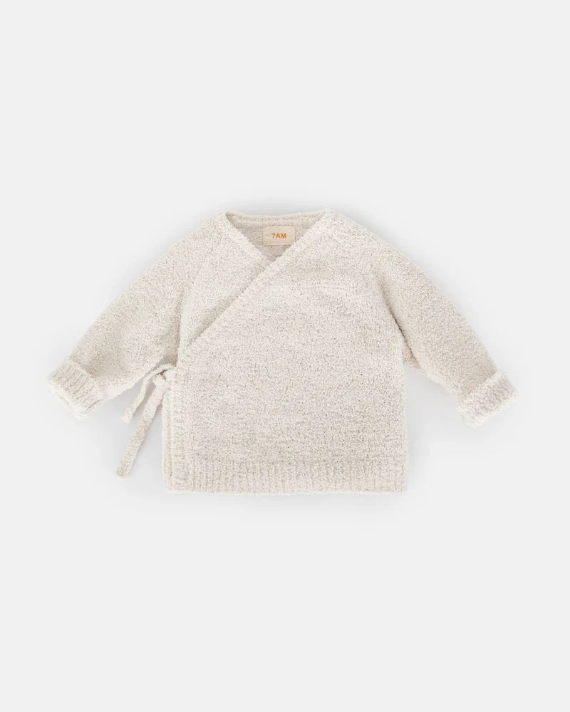 Fuzzy Wrap Top Ecru