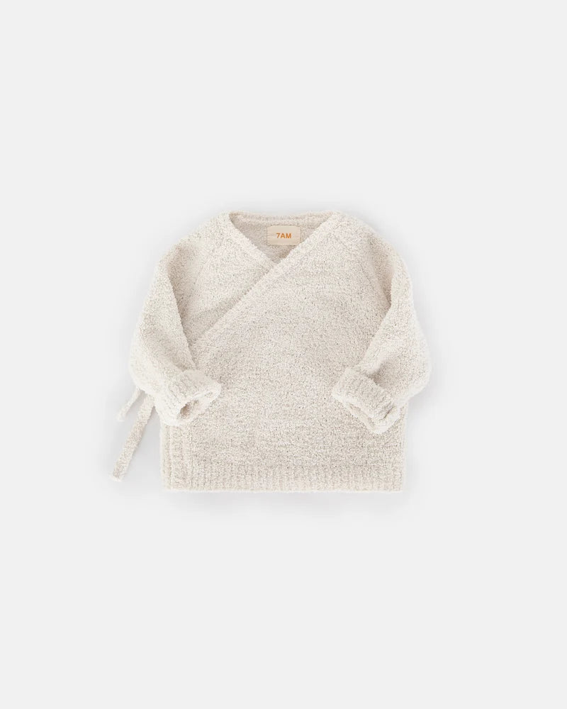 Fuzzy Wrap Top Ecru