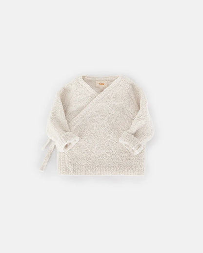 Fuzzy Wrap Top Ecru