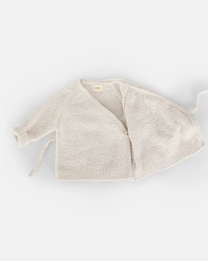 Fuzzy Wrap Top Ecru