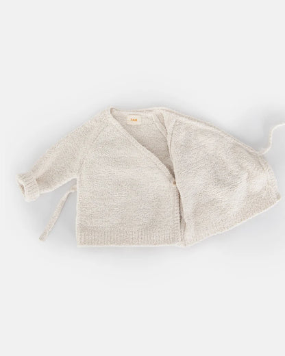 Fuzzy Wrap Top Ecru