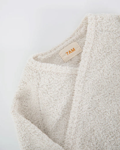 Fuzzy Wrap Top Ecru