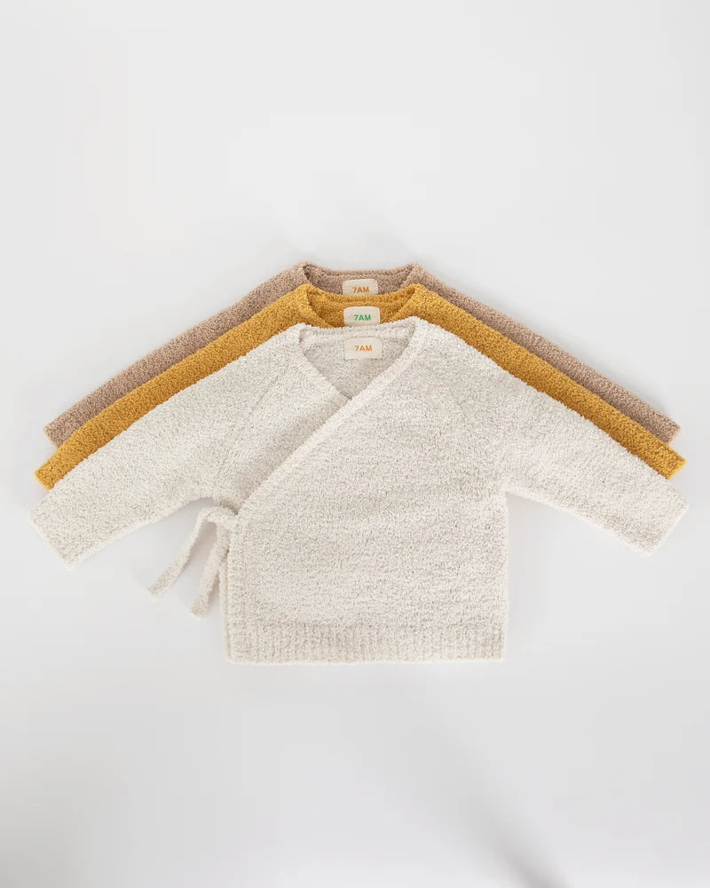 Fuzzy Wrap Top Ecru