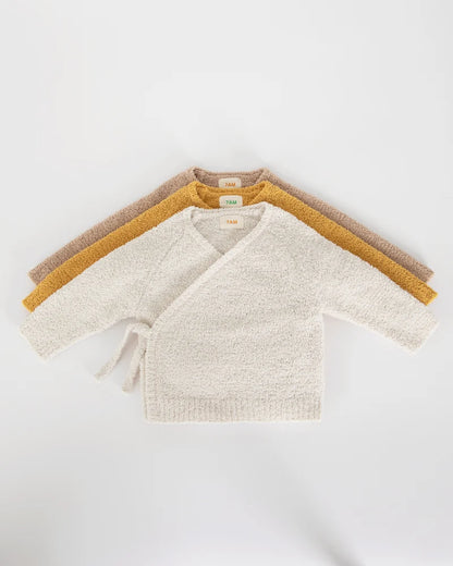 Fuzzy Wrap Top Ecru