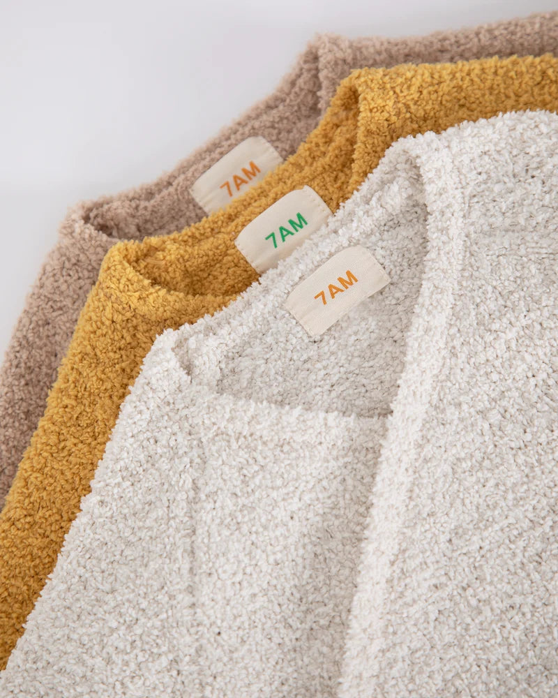 Fuzzy Wrap Top Ecru