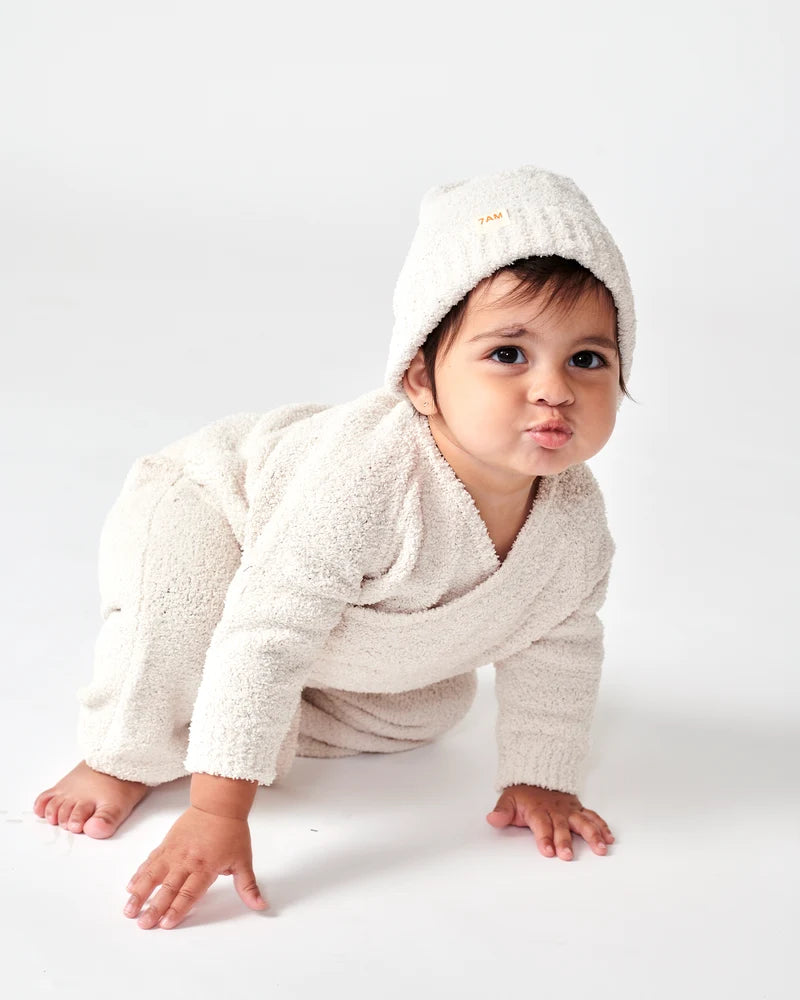 Fuzzy Wrap Top Ecru